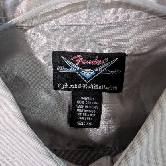 Authentic Fender Custom Shop Telecaster Button Down Shirt - Men's XXL - Picture 9 of 11